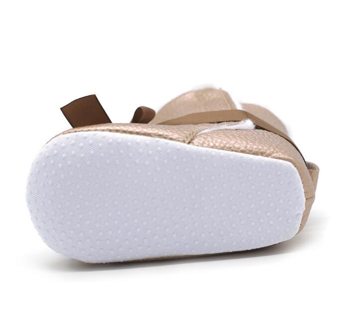 Meninas Do Bebê Botas de Neve de Pelúcia inverno Quente Sapatos Pu de Couro Liso Com Sapatos Ao Ar Livre Botas de Neve Da Criança Do Bebê Crianças Meninas sapato
