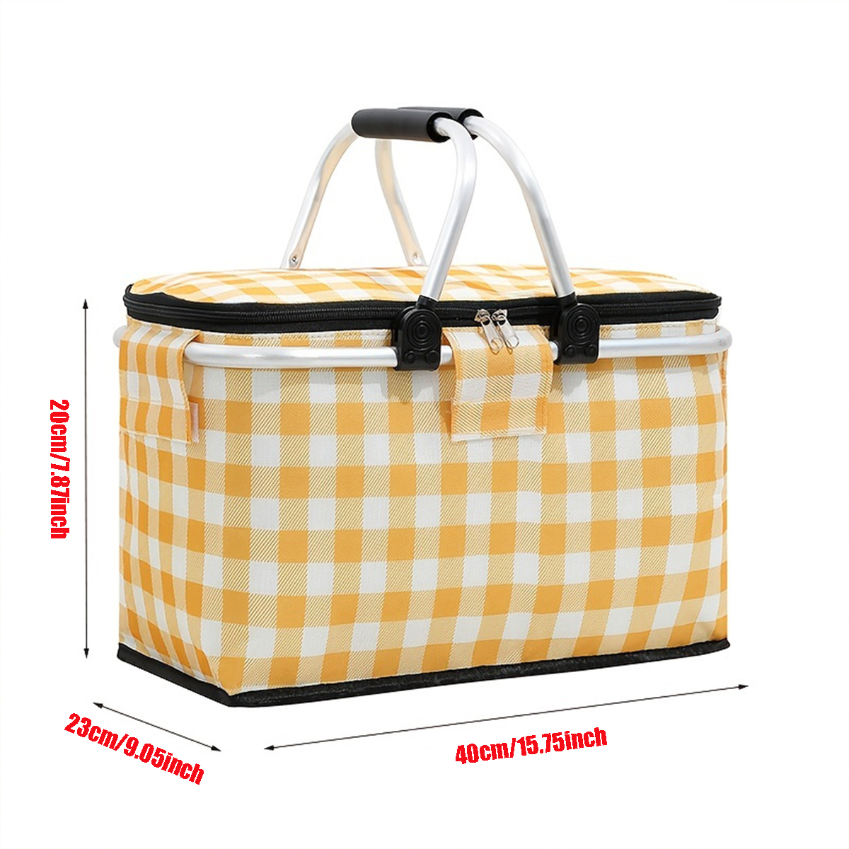 Mir de Rangement Isolé pour l'Extérieur, Pliable, Pack de Glace, (40x23x20), 1 Pièce