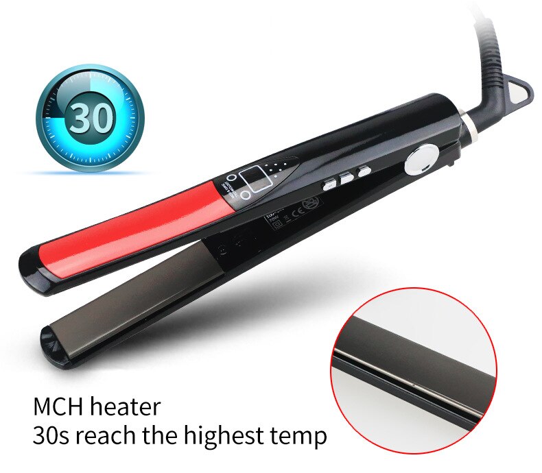 Stijltang mch 450f hoge temperatuur brede platen keratine stijltang stylingtool titanium stijltang: Eu