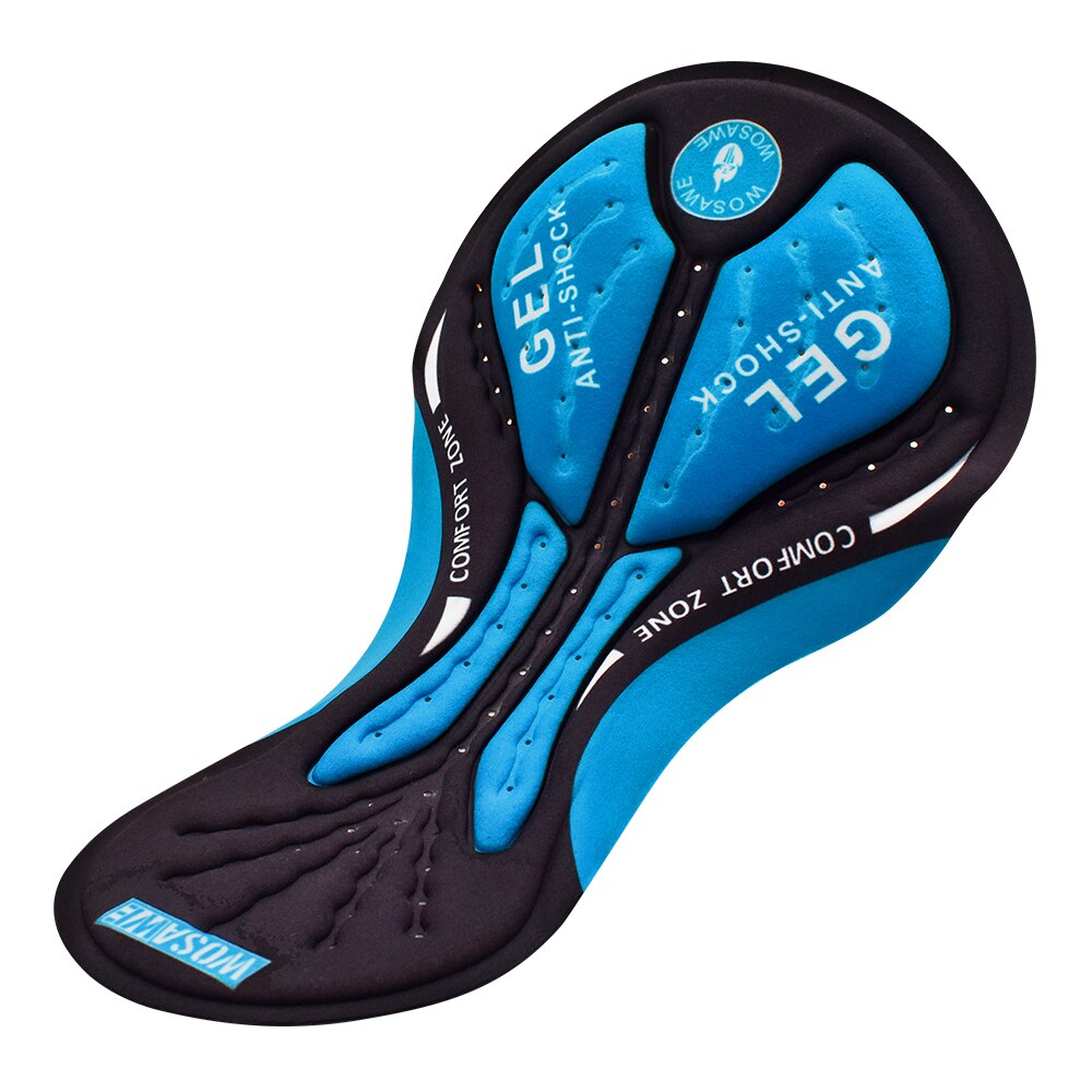 Wosawe Mannen Vrouwen Fietsbroek Kussen 3D Gel Pad Ademende Road Mtb Fiets Rijden Kussen Fietsen Ondergoed Padded: BL302-Blue