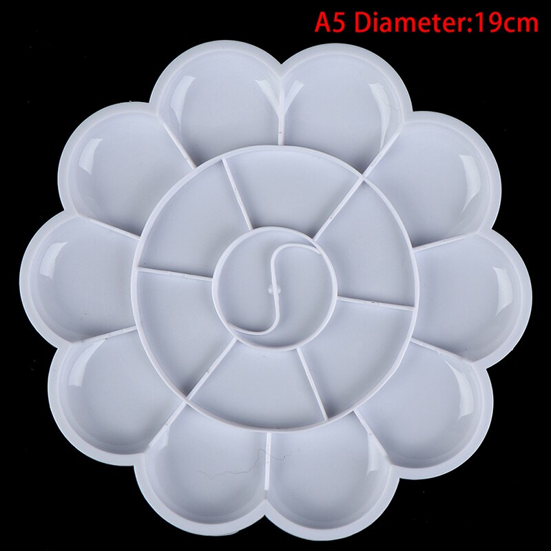 5 Size Palet Art Alternatieven Verf Lade Kunstenaar Aquarel Plastic Palet Supply Wit Aquarel Palet Pigment Lade: 19cm