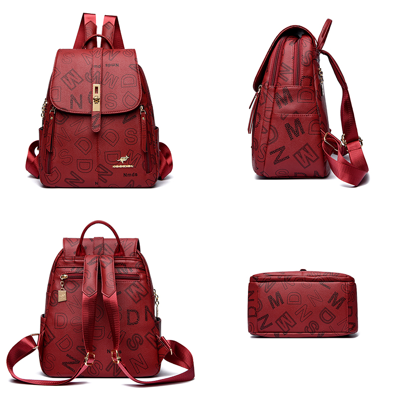 Bagpack Luxe Vrouwen Rugzakken Zacht Lederen Rugzakken voor Tienermeisjes Vrouwelijke School Schoudertassen Voor Vrouwen 2024 Mochila Sac