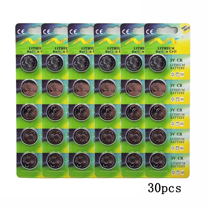 1-60 pz. Batterie CR2032 al litio da 3V a bottone per telecomando auto, orologio, bilancia, scheda madre computer: verde