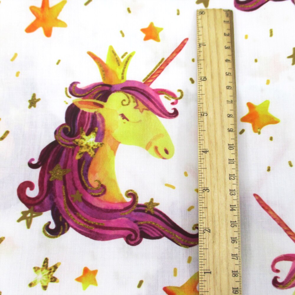 50*145cm Polyester&cotton Unicorn Printed Fabric Sewing Quilt Fabric DIY Patchwork Cloth Baby Clothes Bags Material,c8677: 1057238001