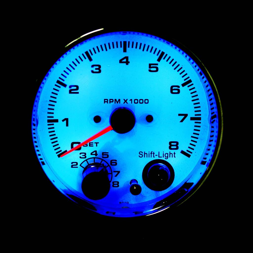 3.75 Inch 95mm White Face Car Tachometer Tacho Gauge w/ Shift Light 0-8000RPM