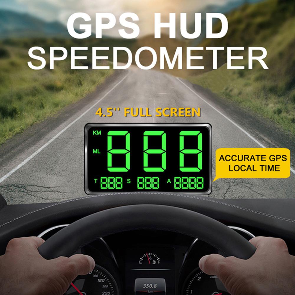 4.5inch Digital Car GPS MPH/KM/h HUD Display Speedometer Bike Motorcycle Car HUD Head-up Display Type Accessories