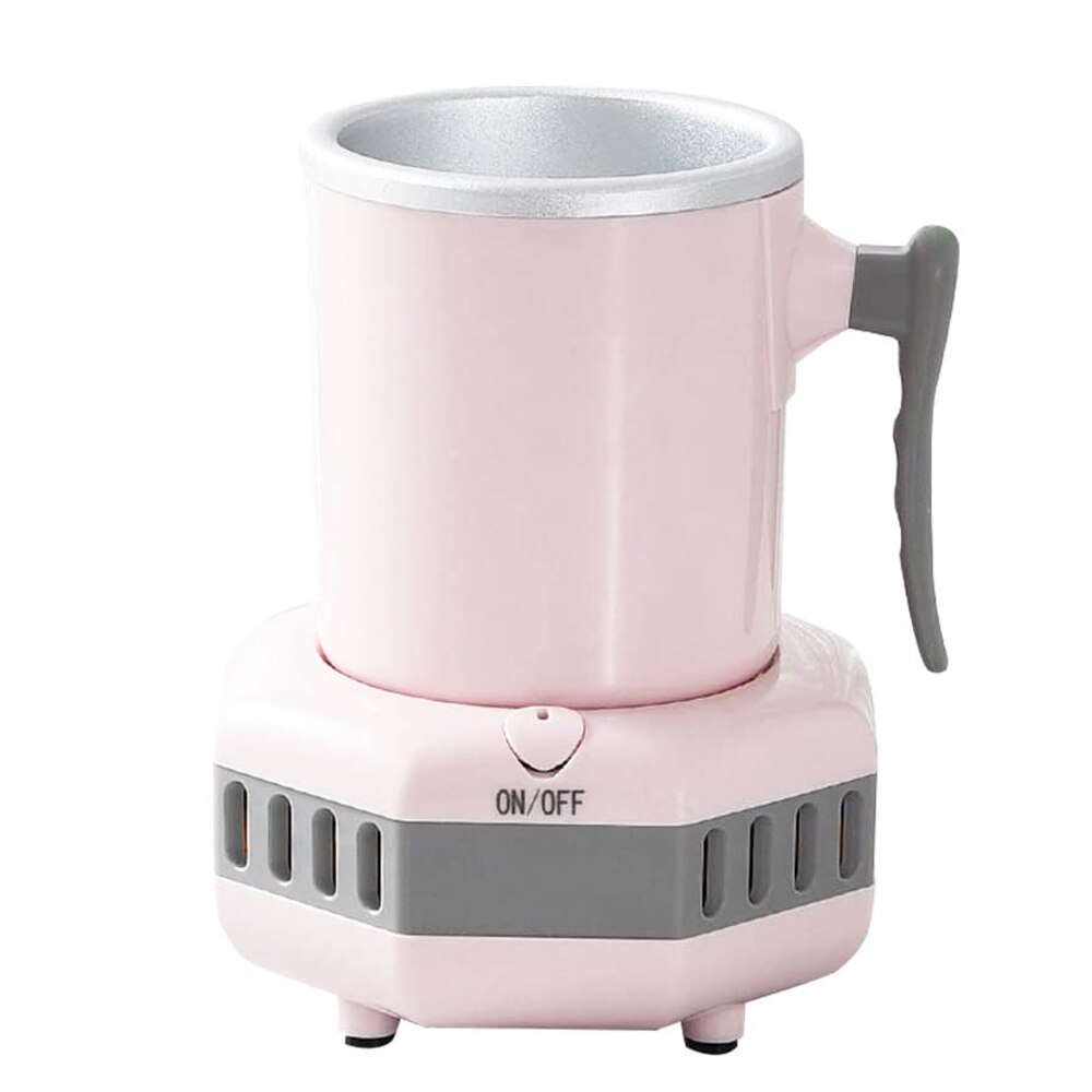 Drikkevarekøler kop kontor hjem hurtig køler elektrisk kølekrus mini desktop køleskab til cola vin bærbart køleskab: Lyserød