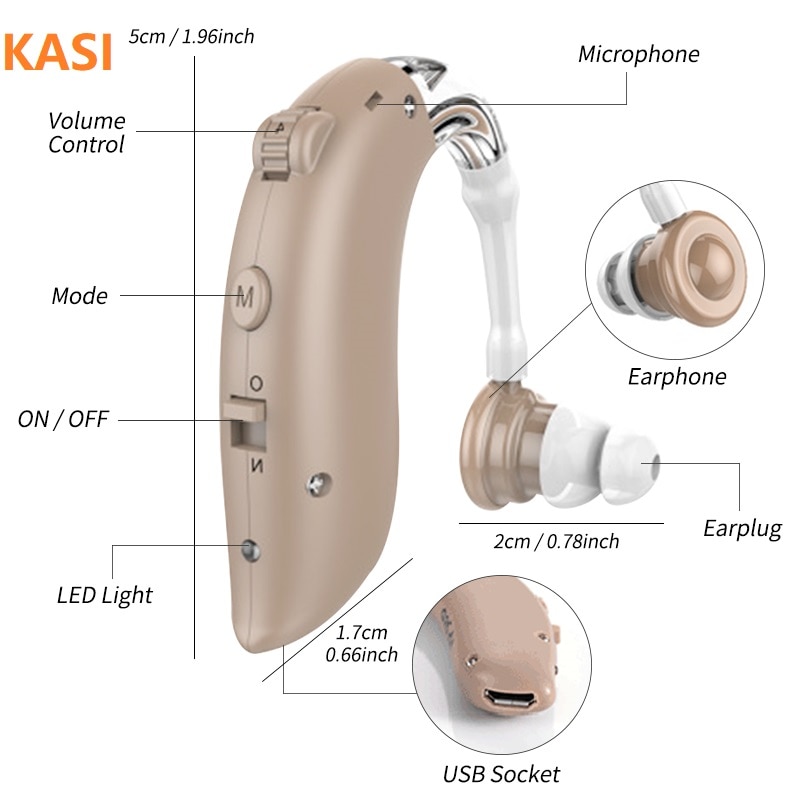 Best Bluetooth Ear Aid Rechargeable Hearing Aid BTE Hearing Aids Ear Listening Device Adjustable Tone Hearing Amplifier Hear Aid