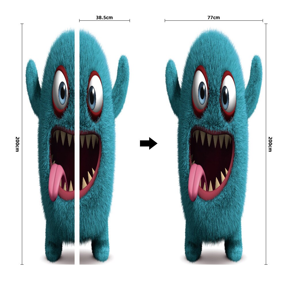 2PCS Halloween Door Stickers Adhesive Waterproof Wallpaper Funny Bedroom Living Room Bathroom Halloween Decoration: E