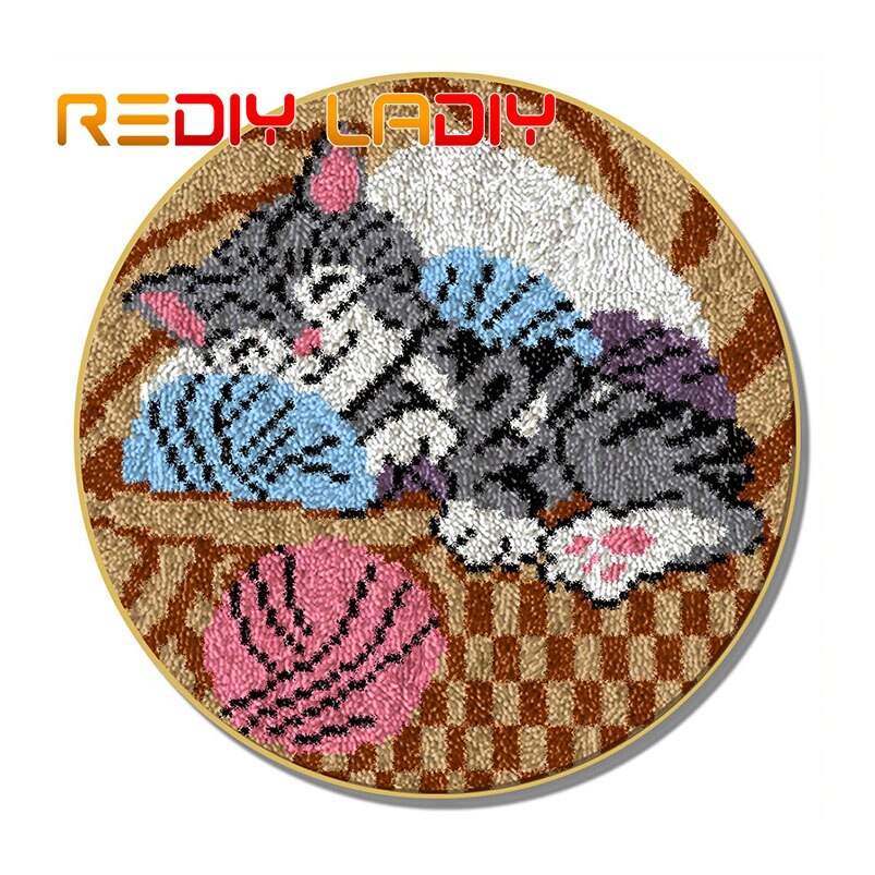Klink Haak Tapijt Voetbal Icoon Haken Tapijt Tapijt Acryl Garen Pre-Gedrukt Canvas Kussen Mat Gehaakte Tapestry Latched Haak kit: ZD110