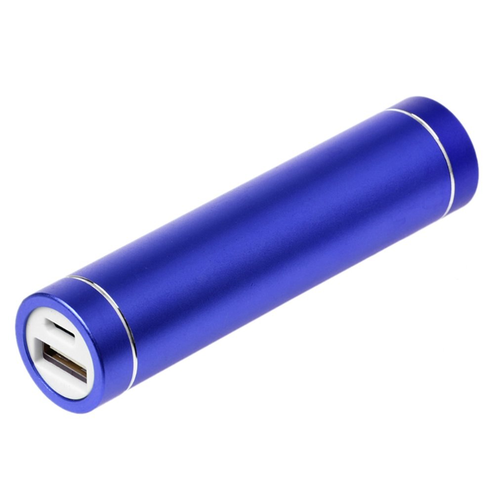 DIY Powerbank Case - Meerkleurige Cilinder - 1x18650 Batterijhouder - 5V 1A USB Laadpoort: Donkerblauw