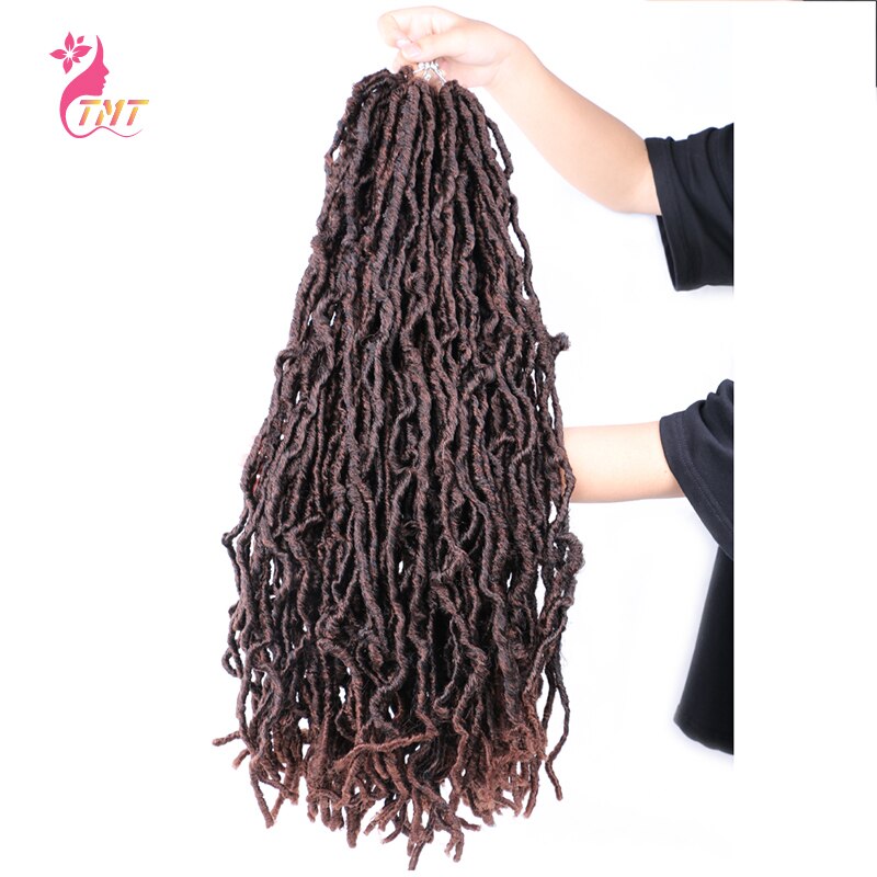 Extensiones de pelo largo para mujer, postizo de pelo largo trenzado de ganchillo, negro, diosa suave Nu Locs, rastas de pelo de ganchillo de 24 '', 20 hebras por paquete: T30