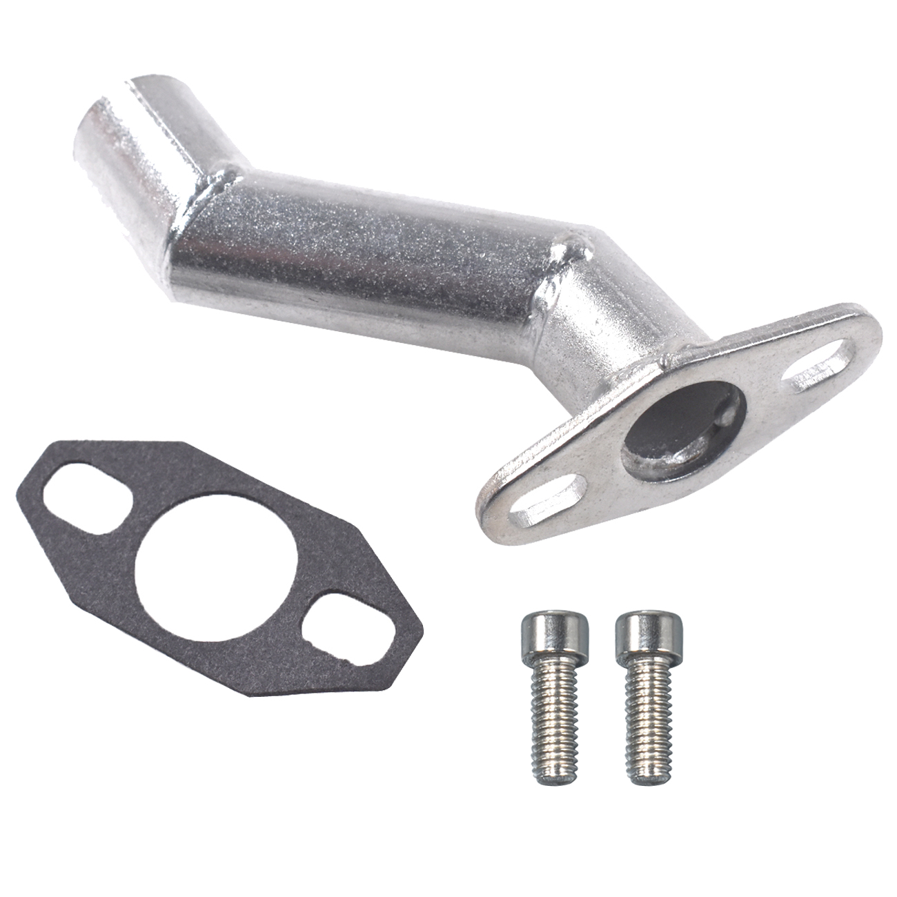 32-40mm Silver Short Offset Intake Manifold Gasket For 49cc 50cc 60cc 66cc 80cc Regular Motorised Bicycle