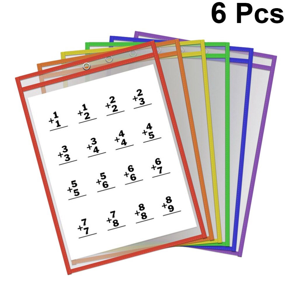 6Pcs File Cover Transparent Sheet Protector For Binder Acid Free Sheet Protectors for Student