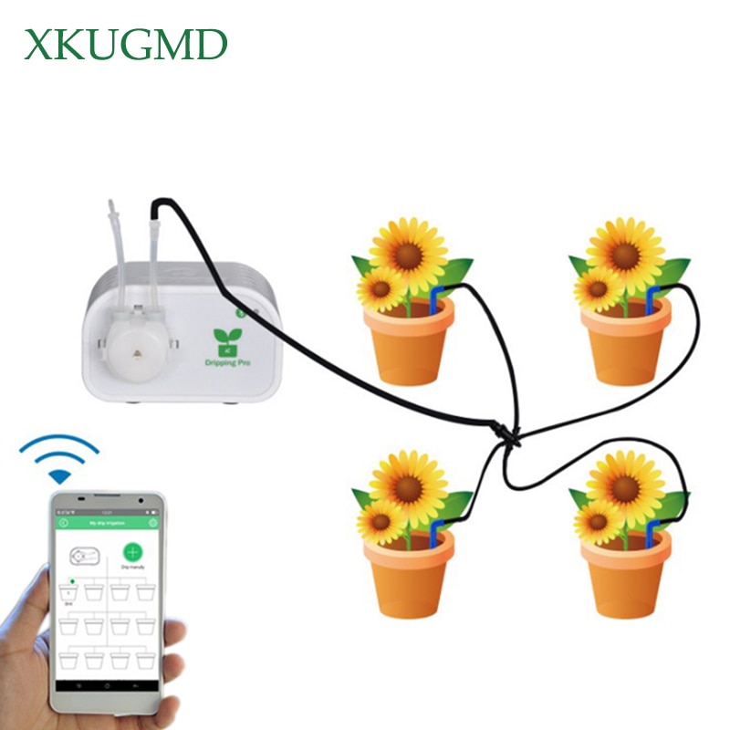 Mobile Phone Control Intelligent Garden Automatic Watering Flower Device Succulents Drip Irrigation Tool Water Pump Timer System
