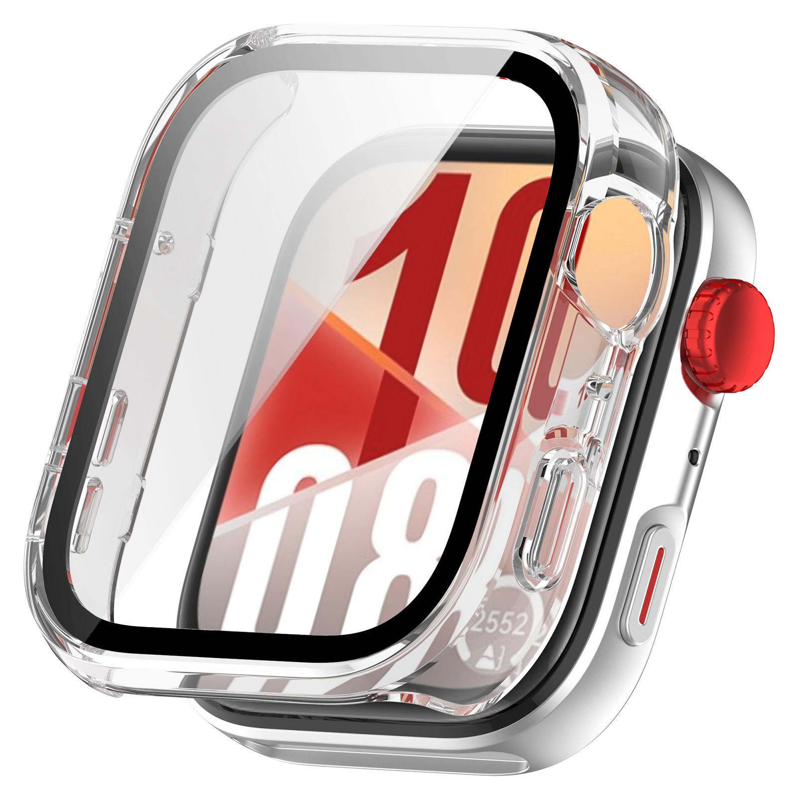 Vidrio templado + funda para Huawei Watch Fit 4 Pro Fit4 Protector de pantalla marco cubierta de parachoques para Huawei Watch Fit 4 funda: Rosa / 1.9 Pulgadas y Menos