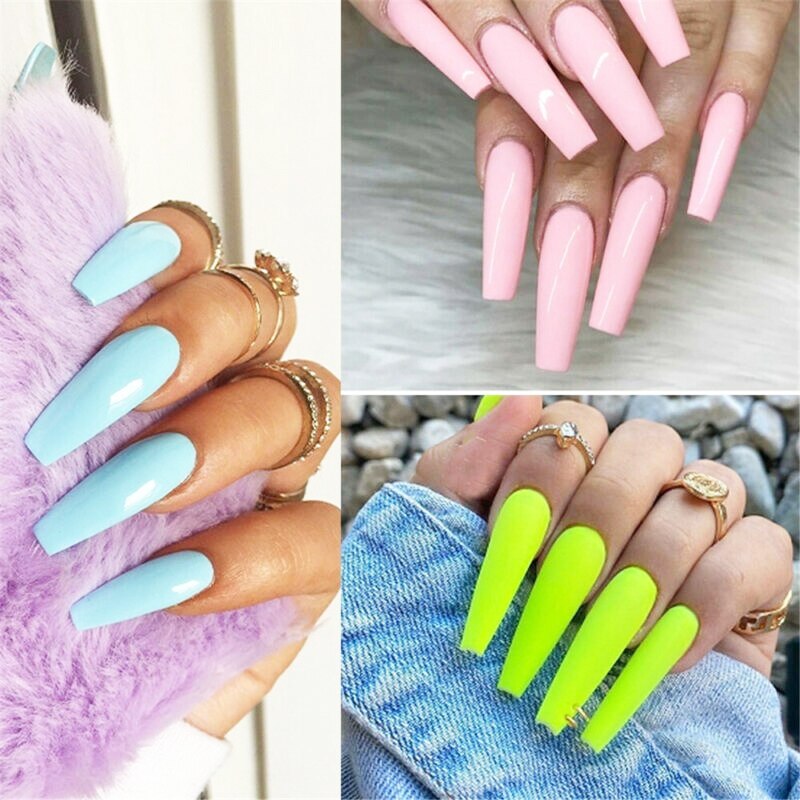 Uñas postizas de plástico para manicura, 100 Uds.