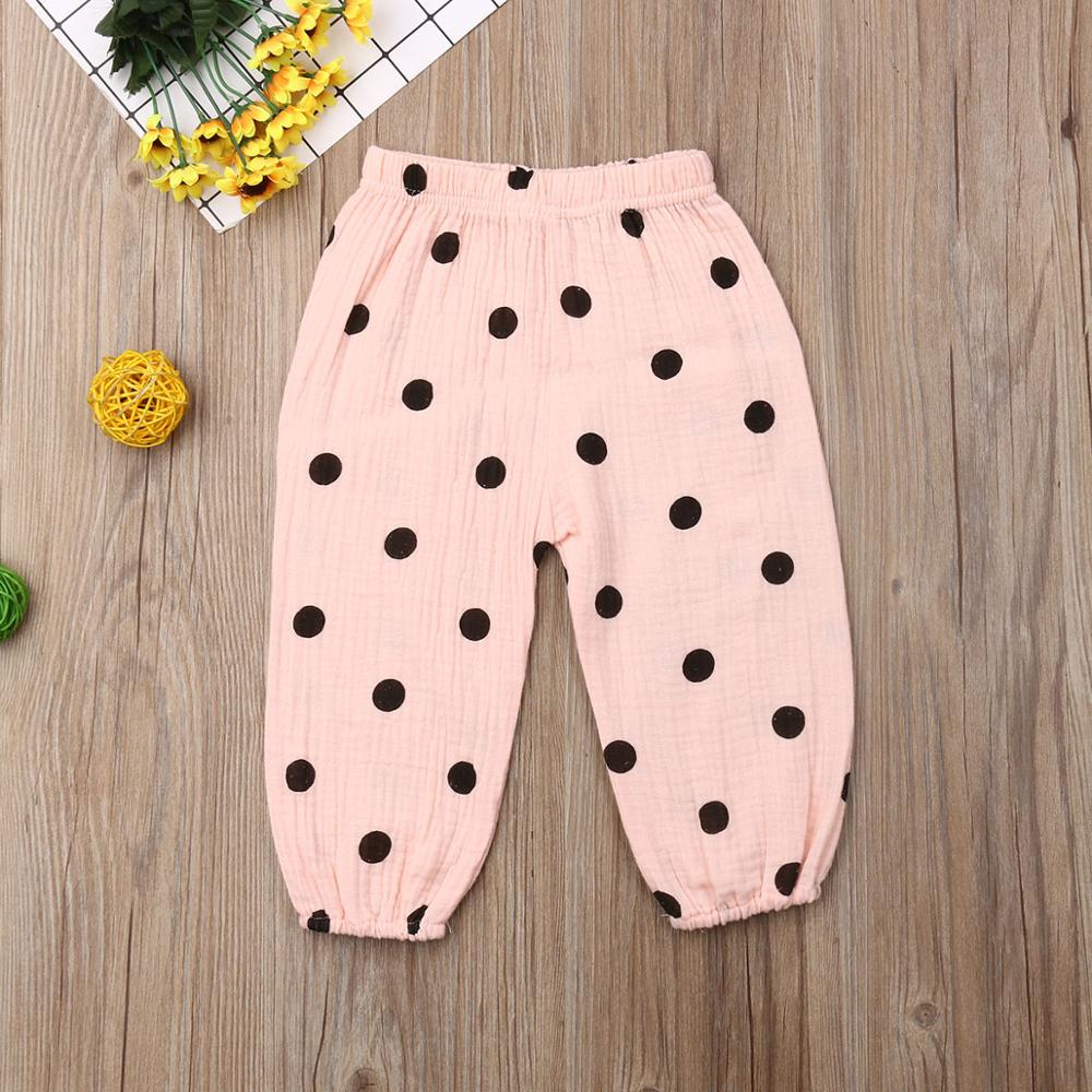 Peuter Kids Baby Boy Meisjes Lange Harem Katoen Linnen Broek Broek Leggings Blommers Kleding Soft Comfy Ploka Stippen Wortel