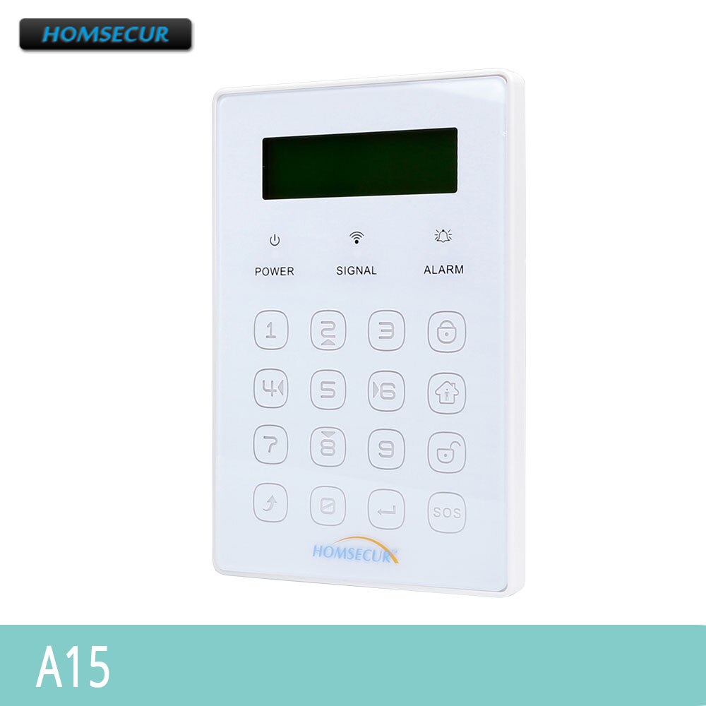HOMSECUR 433MHz Home Alarm Accessories(Flash Siren/Smoke Sensor/IP camera/Glass Sensor,A19 etc. ) For Our Home Alarm Systems: Twoway  keypad A15