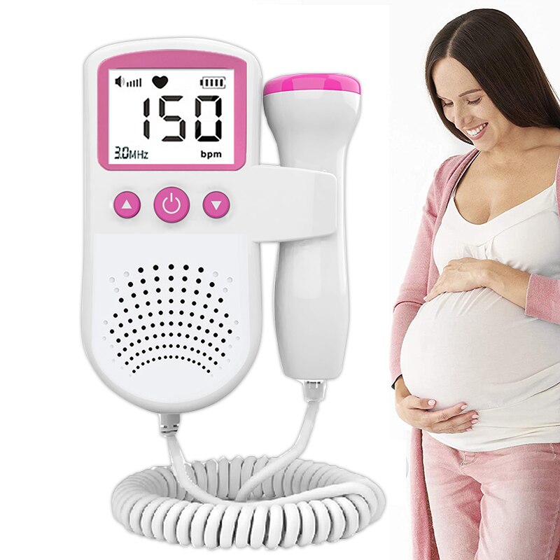 Ultrasound Fetal Doppler Heart Rate Monitor For Home Sonar Pregnancy Baby Heartbeat Meter No Radiation 3.0MHz LCD Display