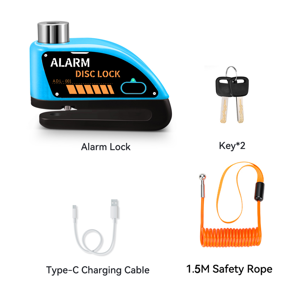 Extractme Motorrad Alarm Scheibenbremse Schloss 120dB Fahrrad Rad Disk Vorhängeschloss Sicherheit Diebstahlsicherung Rolle Alarma Motocicleta: Orange