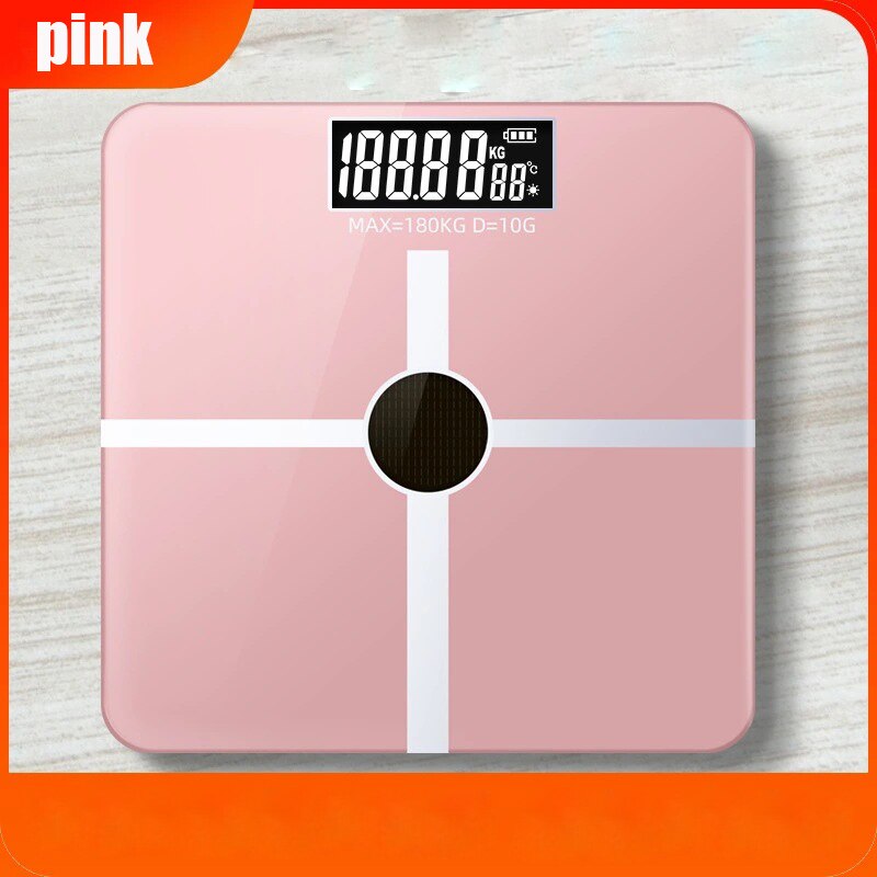 Light energy Solar charging Smart Weighing Scale CE Certification Digital Function Screen Intelligent gravity sensor scale: Pink