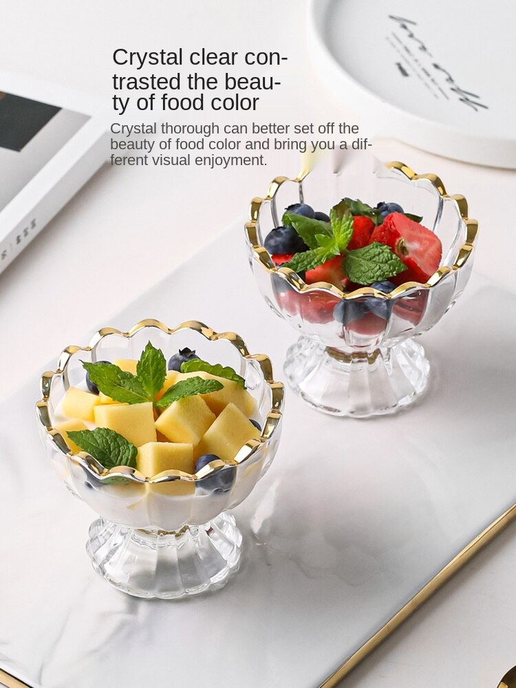 Ice Cream Cup Glass Cup Household Dessert Cup Ice Cream Yogurt Ice Cream Cold Drink Milk Shake Cup