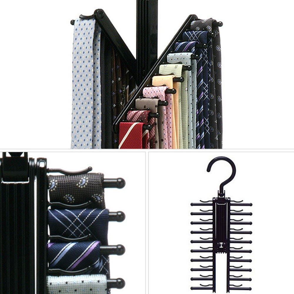 Rotate Scarf Rack Adjustable 360 Degree Rotating Tie Rack Belt Scarf... – Grandado