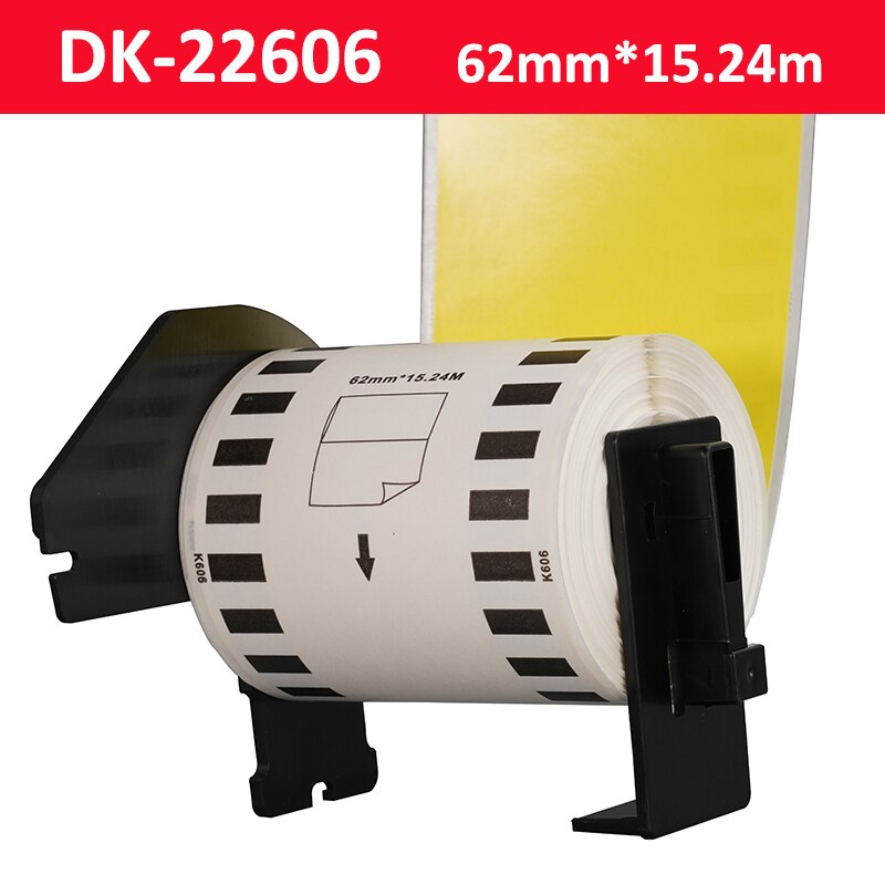 Compatible DK-22606 Yellow Film Label 62mm*15.24M Continuous Label DK22606 Compatible For Brother Printer