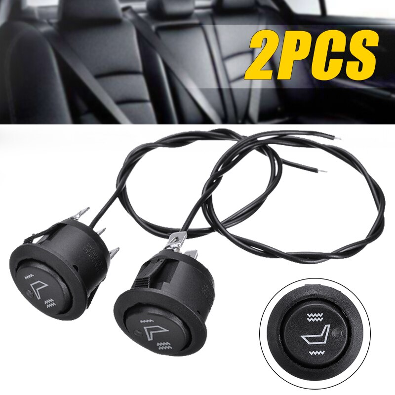 2pcs Universal 3 Pins Round Car Heated Seat Heater Rocker Switch High Low Control Electric Heating Pad Switches For Cars Boats