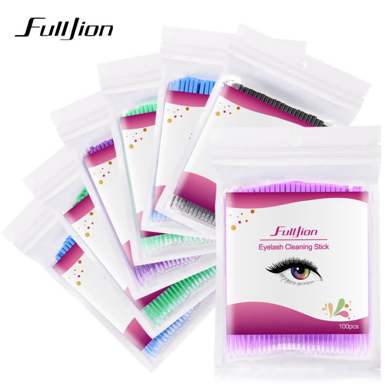 FULLJION 100 stks/zak enten wimper staafwisser speciale wattenstaafje tip lash remover schoonmaken wattenstaafje tattoo wattenstaafje