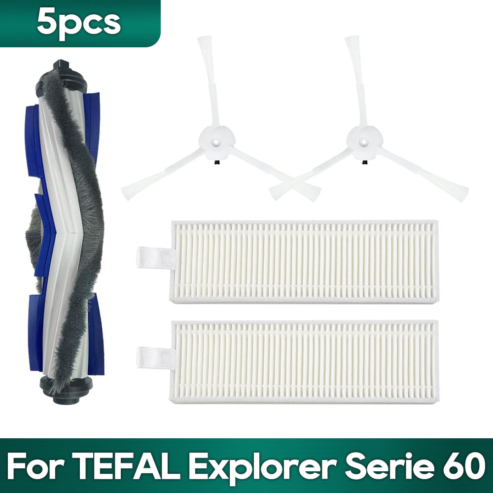 For TEFAL Explorer Serie 60 / RG7447 / RG7455 / RG7447wh / RG7455WH Robot Vacuum Spare part Accessories Brush Filter Mop: Light Grey