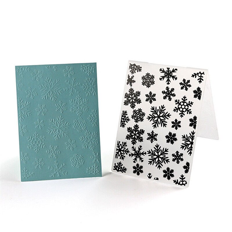 Christmas Snow Plastic Embossing Folders Template DIY Scrapbooking Cards Crafts