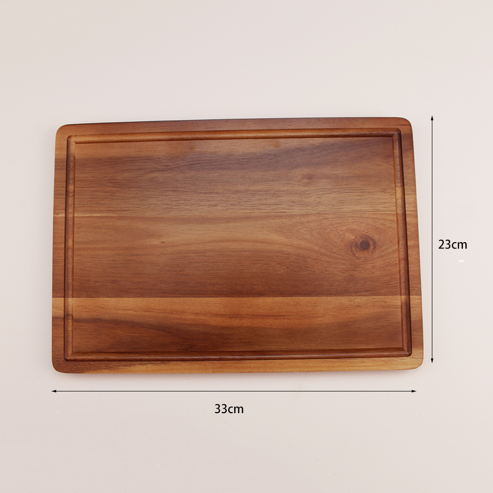 Tabla de cortar de madera, bandeja de comida, bandeja de desayuno de madera maciza, tabla de cortar de cocina para el hogar, tabla de cortar de verduras y frutas: Rojo