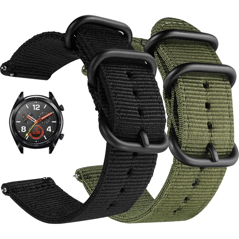 Nopeasti irrotettava kangas nylon kellonranneke huawei kellolle gt honor magic kelloranneke rannehihna metallinen rannekoru vyö ticwatch prolle