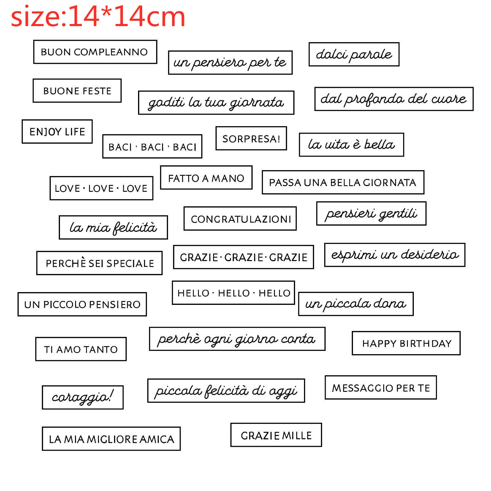 Italian word form Transparent Silicone Rubber Stamp Sheet Cling Scrapbooking DIY Cute Pattern Photo Album Stamp