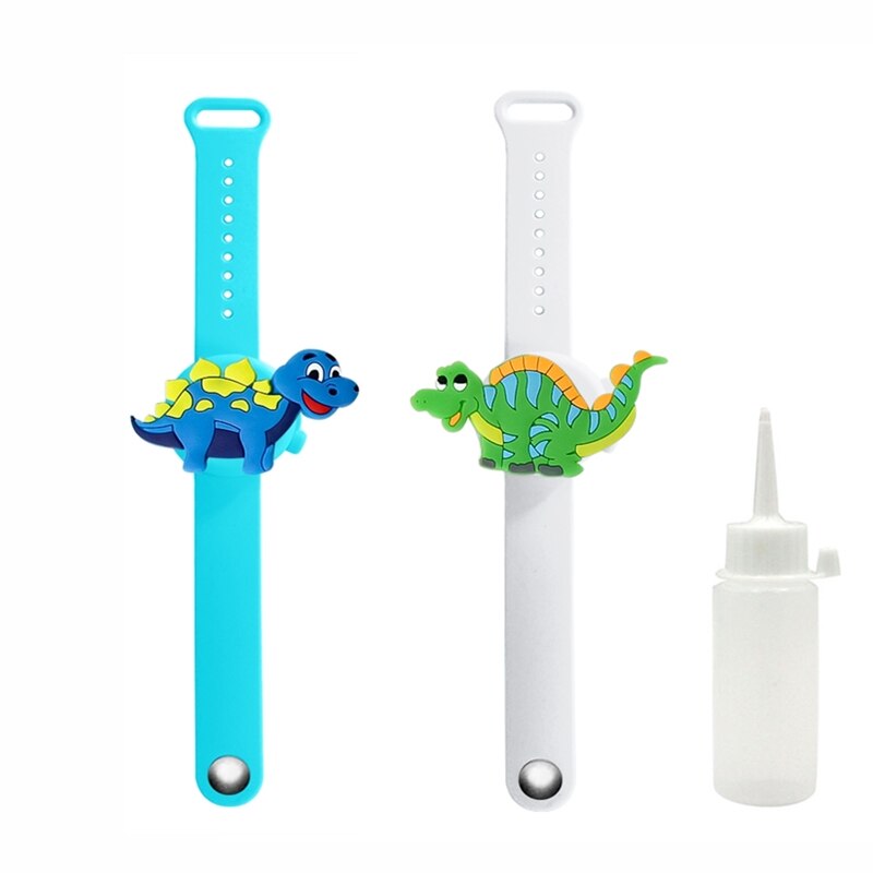 2Pcs Cute Unicorn Cartoon Wristband Hand Dispenser Portable hand sanitizer hand sanitzer hand sanatizer holder for children Kids: D 2Pcs Blue White