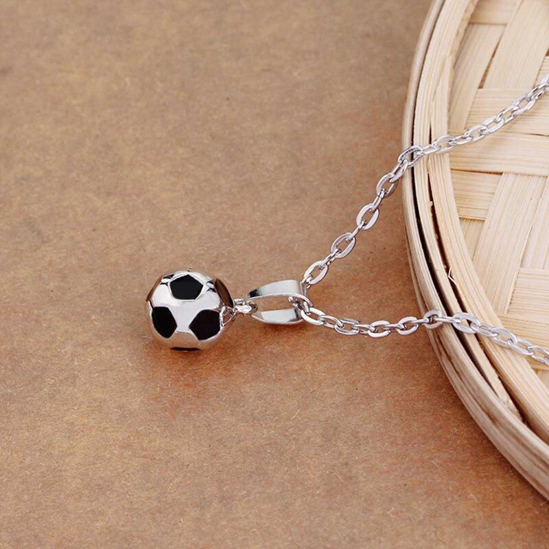 Trendy Voetbal Link Chain Voetbal Charm Ketting Hanger Goud Kleur Sport Bal Sieraden Mannen Jongen Kinderen Hanger Ketting