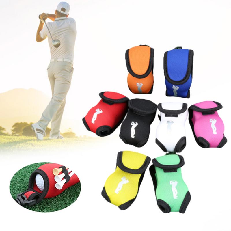 Portable Neoprene Mini Golf Ball Bag Golf Tees Holder Storage Case Carry Pouch Pack With Waist Belt Clip For Training