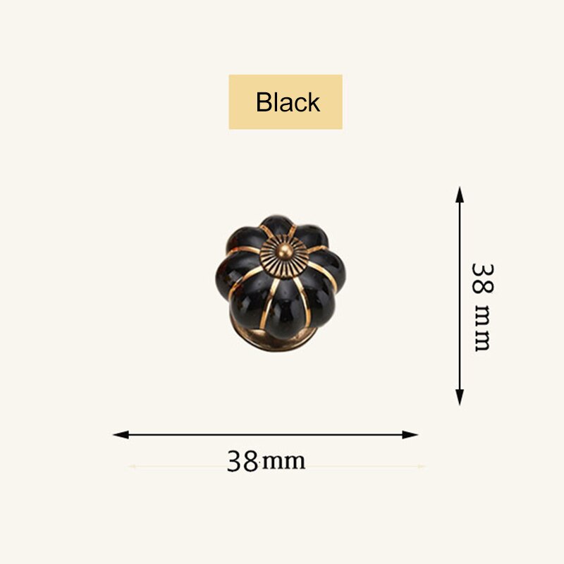 2 Stks/set Vintage Pompoen Keramische Deurknoppen Kast Lade Kast Keuken Pull Lbe: Black