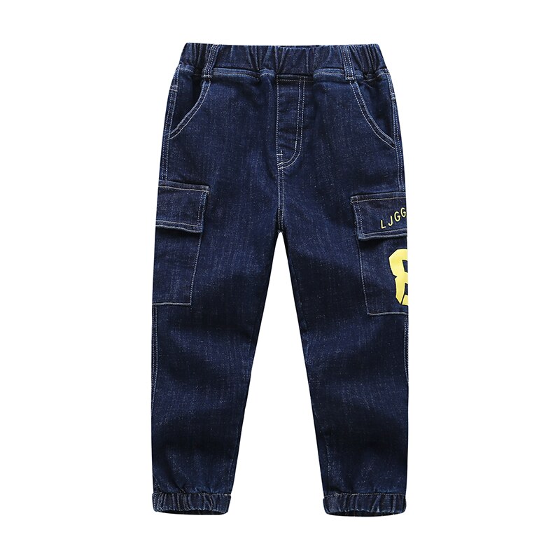 Ienens lasten farkut lasten denim vaatteet väljät housut vaatteet istuvat 4-13 vuotta joustavat vyötäröhousut lasten pojan housut housut