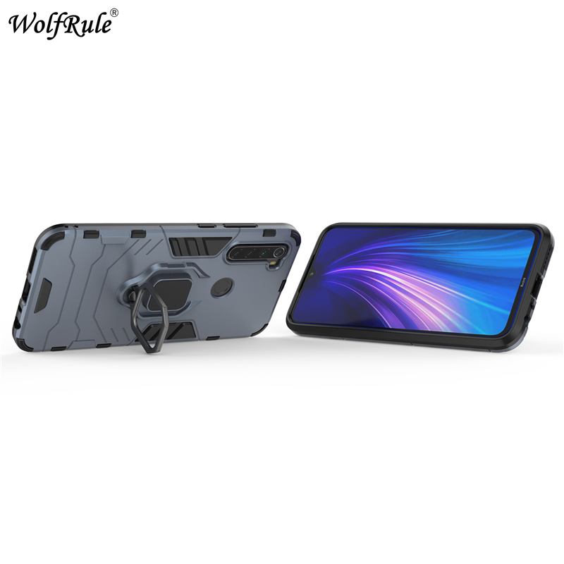 Coque rigide avec anneau support magnétique pour Xiaomi, compatible modèles Redmi Note 8,