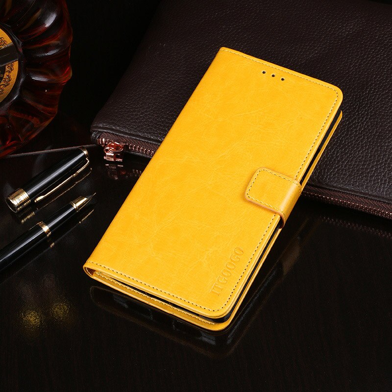 Voor Prestigio Muze U3 Lte Flip Leather Back Cover Schokbestendig Magnetische Bumper Telefoon Boek Case Op Prestigio Muze U3 Lte cover: Yellow