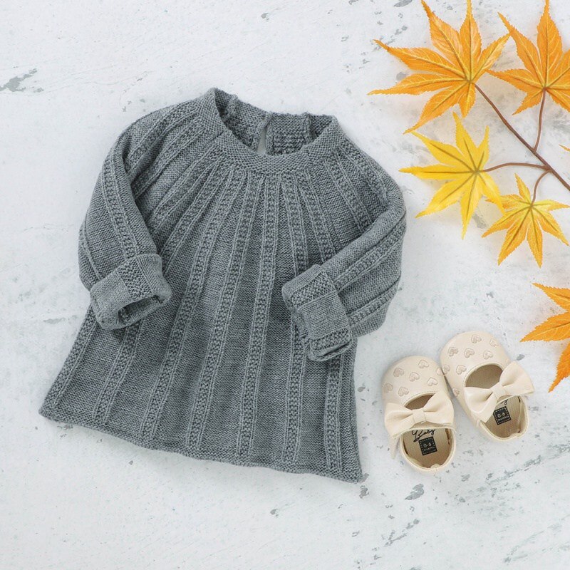 Kids Girls Boys Knitwear Tops Autumn Winter Newborn Clothes 0-2Y Long Sleeve Baby Sweaters Pullovers Solid Knitted: Gray / 6M