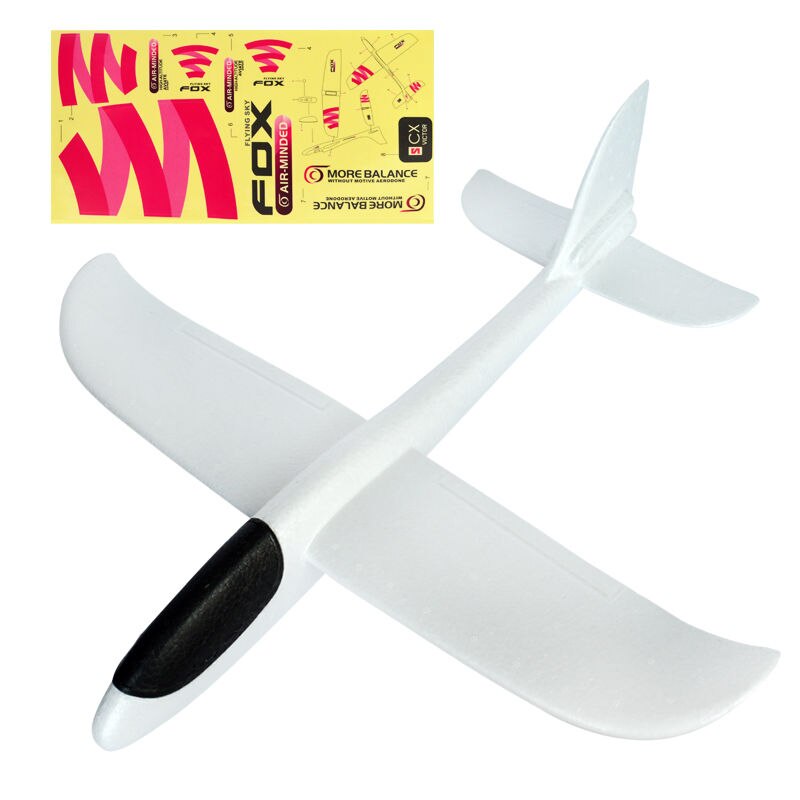 48Cm Grote Hand Launch Gooien Schuim Vliegtuig Epp Vliegtuig Model Glider Vliegtuig Vliegtuigen Model Outdoor Diy Educatief Speelgoed Voor kinderen: Pure white 1