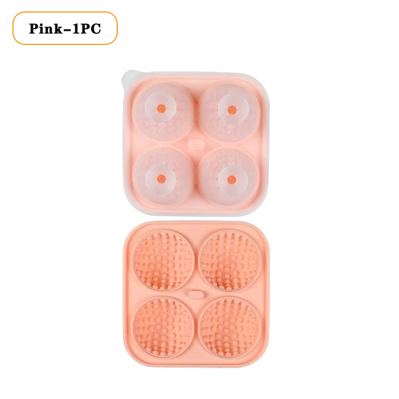 1/3/5PCS Ice Cube Mold 3D Golf Ice Puck Hockey Tray Mold Whiskey Silicone Ice Box Silicone Ice Tray Ice Hockey with Funnel: Beige