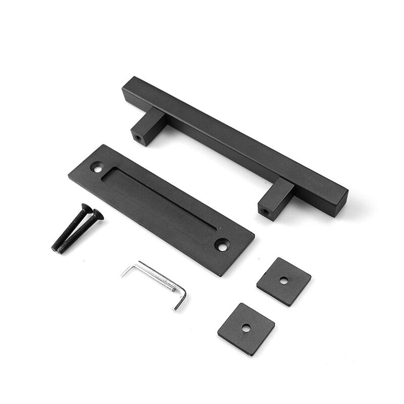 Pull Flush Verzonken Hout Deurklink Interieur Deur Schuifdeuren Schuur Deur Handvat Voor Kabinet Kast 35-45Mm Meubels hardware Set