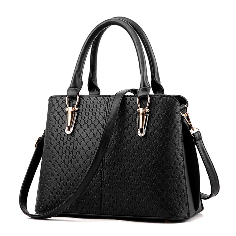 Mode Vrouwen Handtassen Schoudertassen PU Leer Stevige Zwarte Top-handvat Tassen Vrouwelijke Messenger Bag Dollar Prijs geel: black