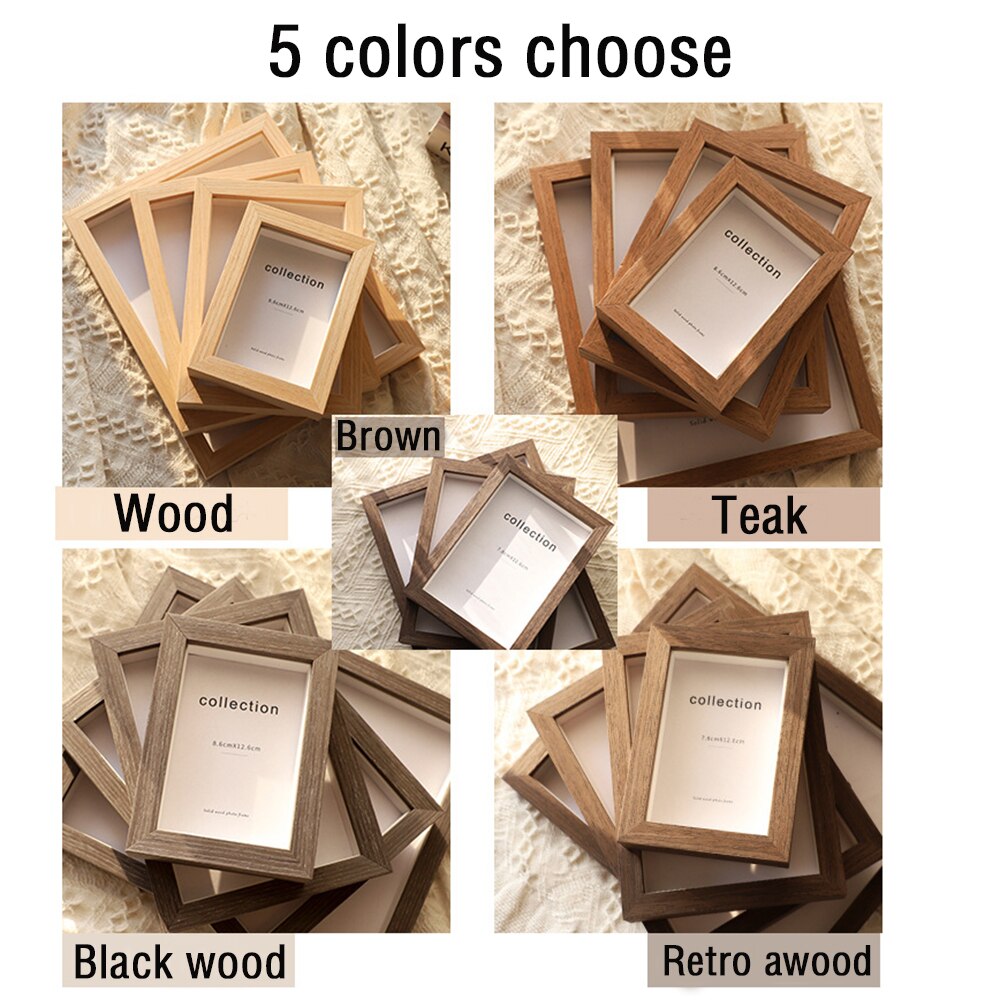 6'' Photo Frame Free Standing wood frame for wall picture with High Definition Glass for Tabletop or Farmhouse Wall Decoration: Wood