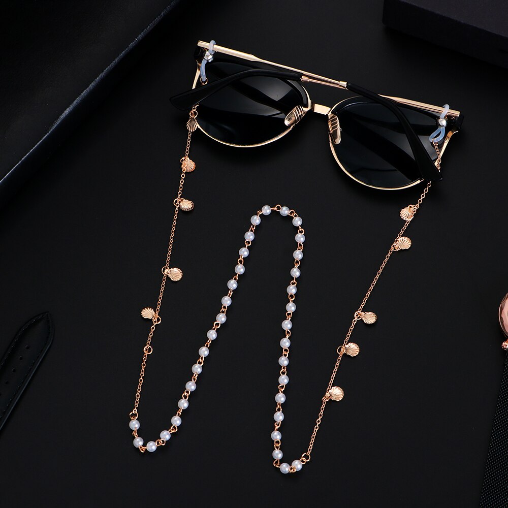 Nouvelle or lunettes chaînes lunettes de soleil lecture cristal perles lunettes chaîne femmes lunettes porte-cordon cou sangle corde